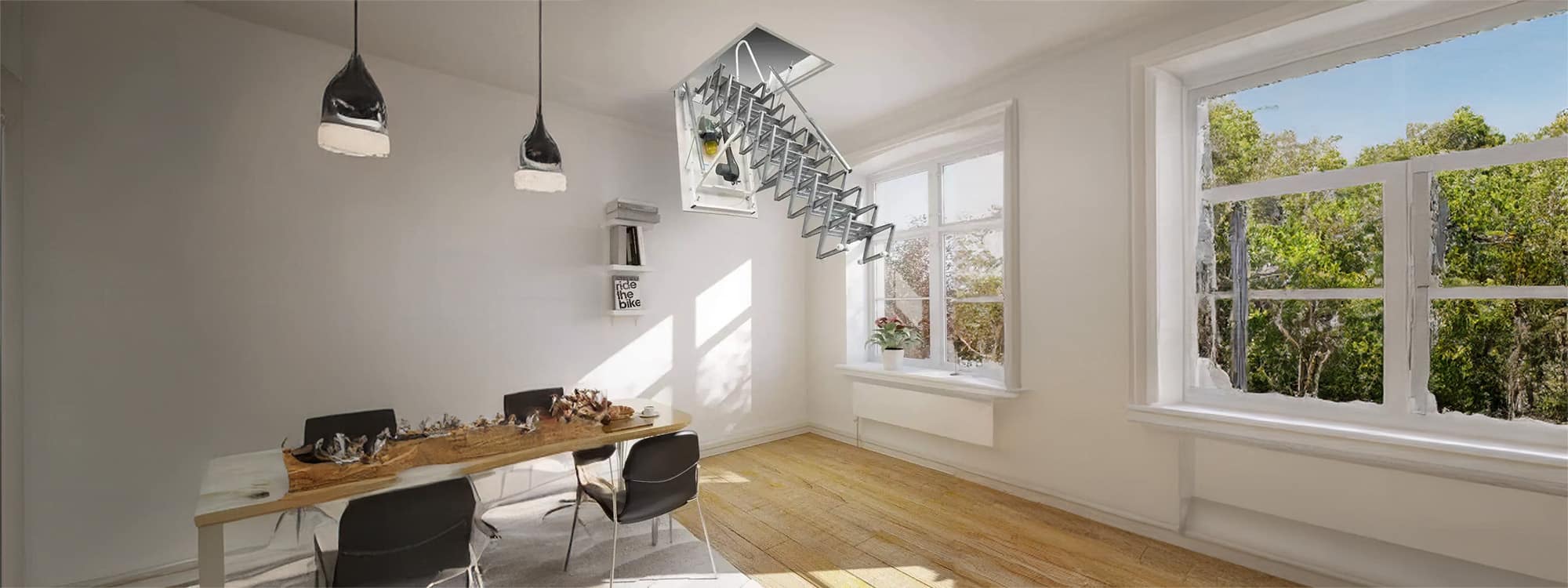 Illustrasjonsfoto av premium elektrisk loftstrapp fra italia
