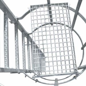 Foldbar Mellomplattform i stål til veggstigesystem i aluminium